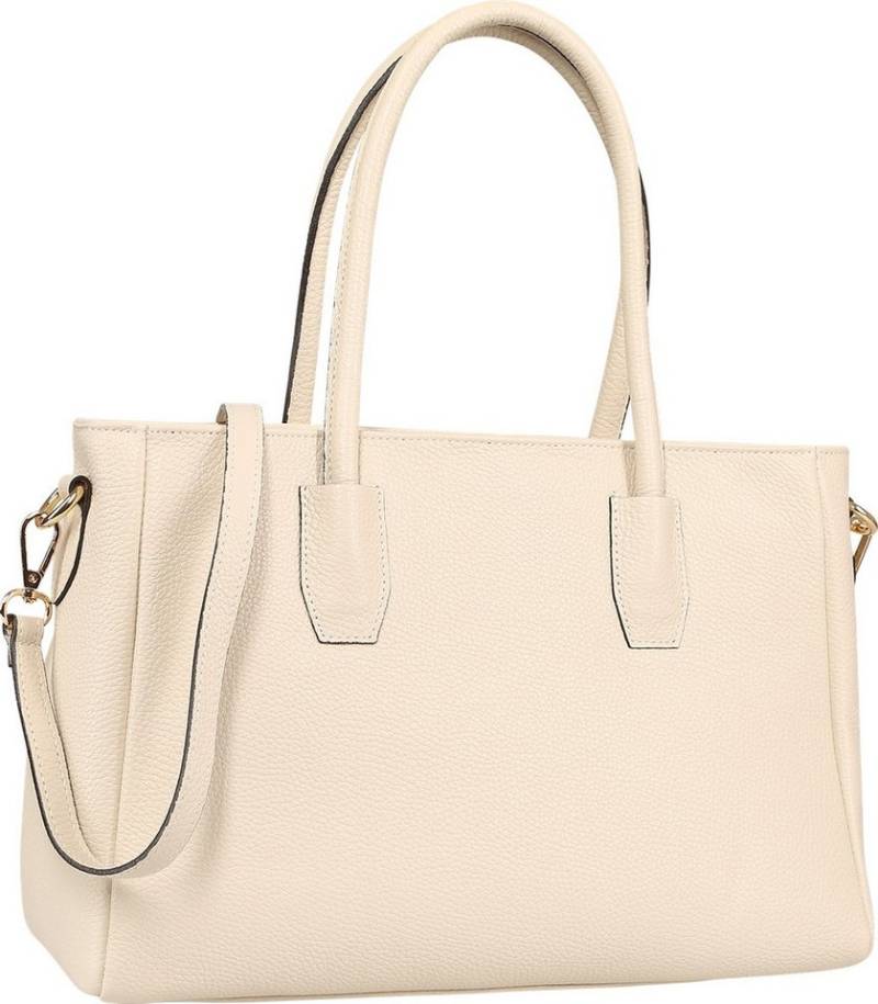 Toscanto Handtasche Toscanto Damen Handtasche Leder Tasche (Handtasche), Damen Leder Handtasche, beige ca. 35cm von Toscanto