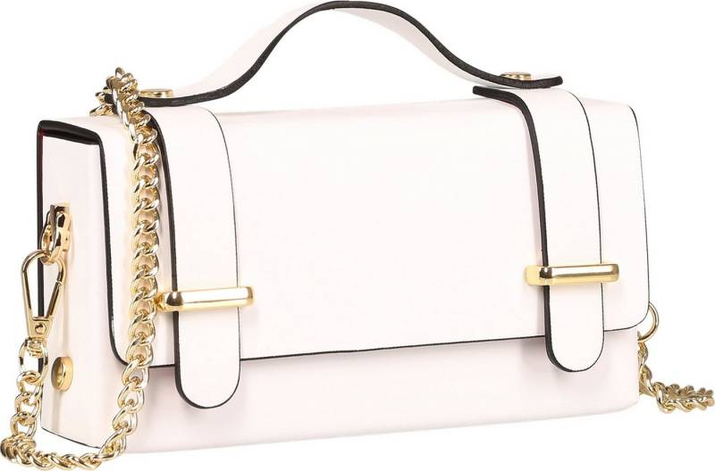 Toscanto Handtasche Toscanto Damen Handtasche Leder Tasche (Handtasche), Damen Leder Handtasche, weiß ca. 19cm von Toscanto