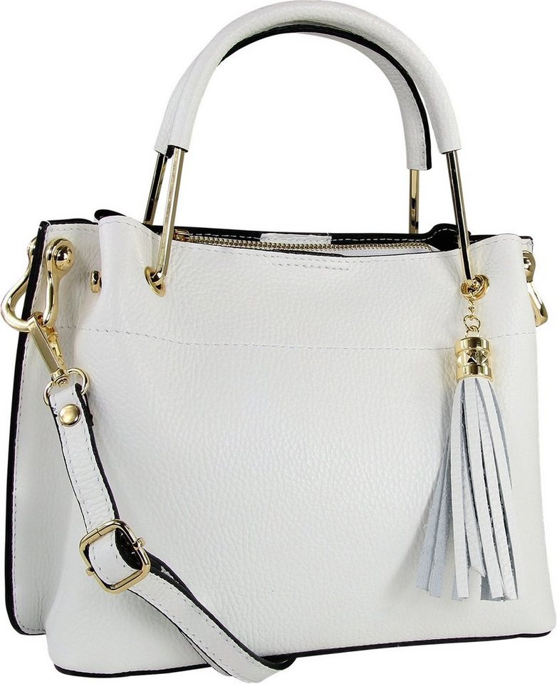Toscanto Handtasche Toscanto Damen Umhängetasche Handtasche (Umhängetasche), Damen Leder Umhängetasche, Handtasche, weiß ca. 30cm von Toscanto