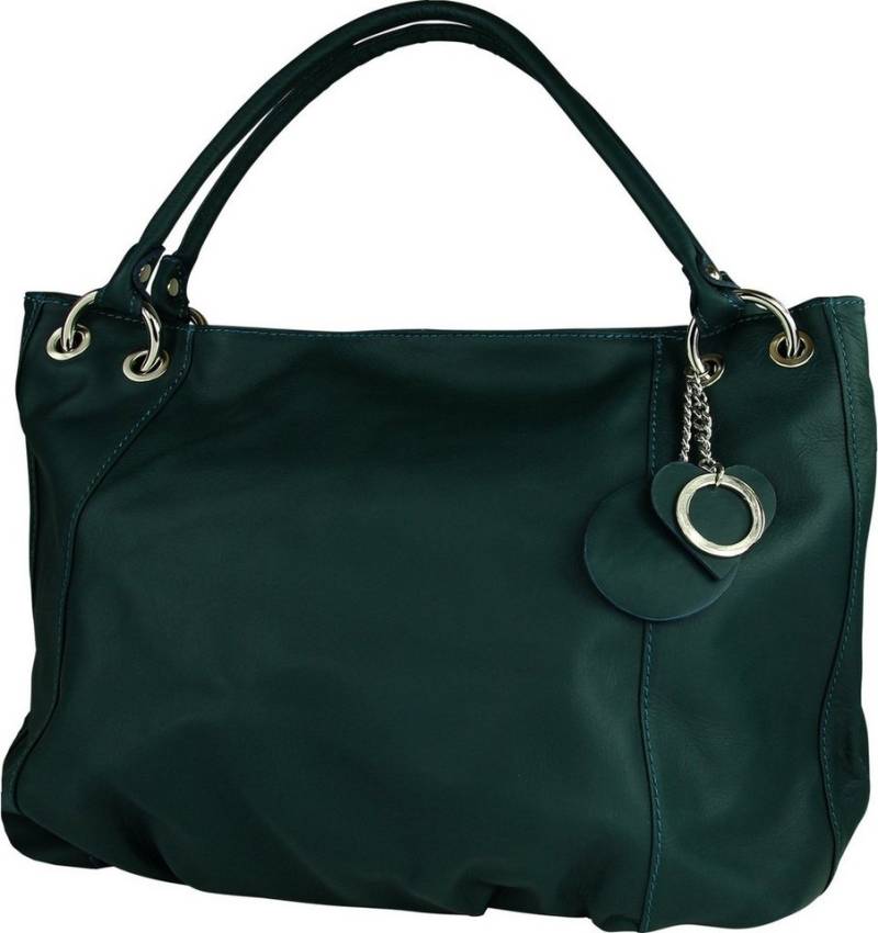 Toscanto Schultertasche Toscanto Damen Schultertasche (Schultertasche), Damen Leder Schultertasche, Henkeltasche, türkis ca. 42cm von Toscanto