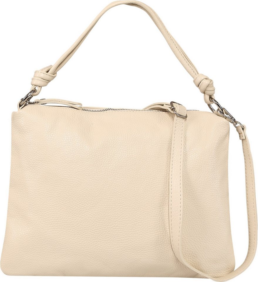 Toscanto Schultertasche Toscanto Damen Schultertasche Leder (Schultertasche), Damen Leder Schultertasche, beige ca. 37cm von Toscanto