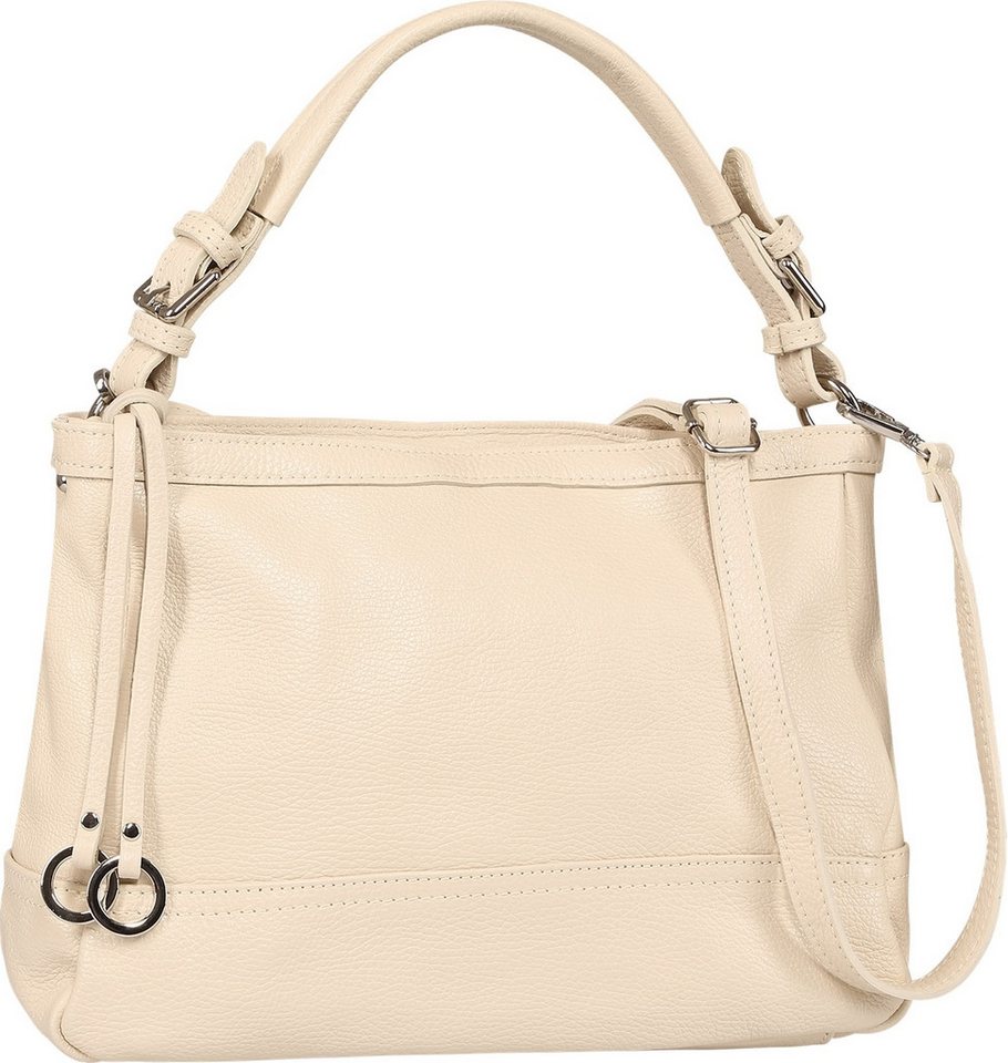 Toscanto Schultertasche Toscanto Damen Schultertasche Leder (Schultertasche), Damen Leder Schultertasche, beige ca. 38cm von Toscanto