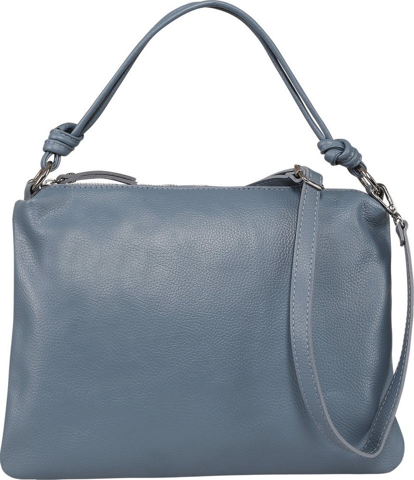 Toscanto Schultertasche Toscanto Damen Schultertasche Leder (Schultertasche), Damen Leder Schultertasche, blau ca. 37cm von Toscanto