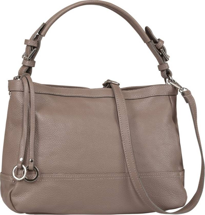 Toscanto Schultertasche Toscanto Damen Schultertasche Leder (Schultertasche), Damen Leder Schultertasche, grau ca. 38cm von Toscanto
