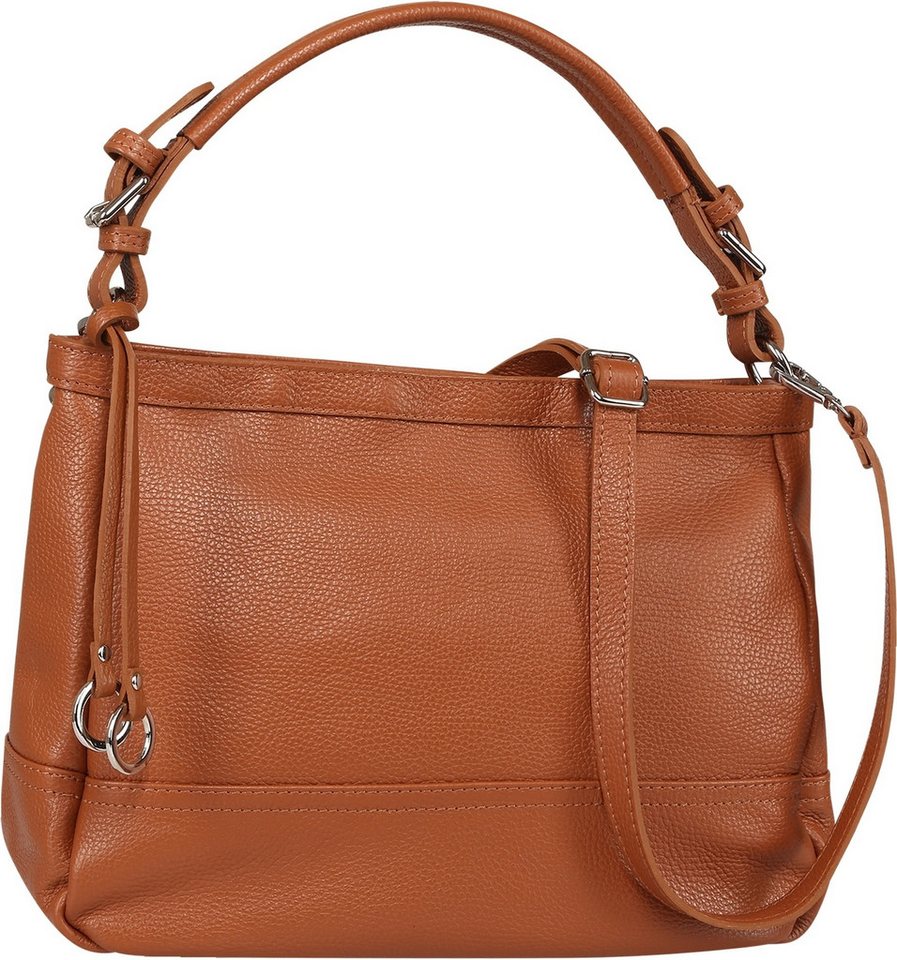 Toscanto Schultertasche Toscanto Damen Schultertasche Leder (Schultertasche), Damen Leder Schultertasche, hellbraun ca. 38cm von Toscanto