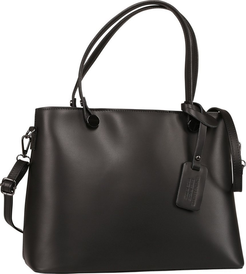 Toscanto Schultertasche Toscanto Damen Schultertasche Leder (Schultertasche), Damen Leder Schultertasche, schwarz ca. 37cm von Toscanto