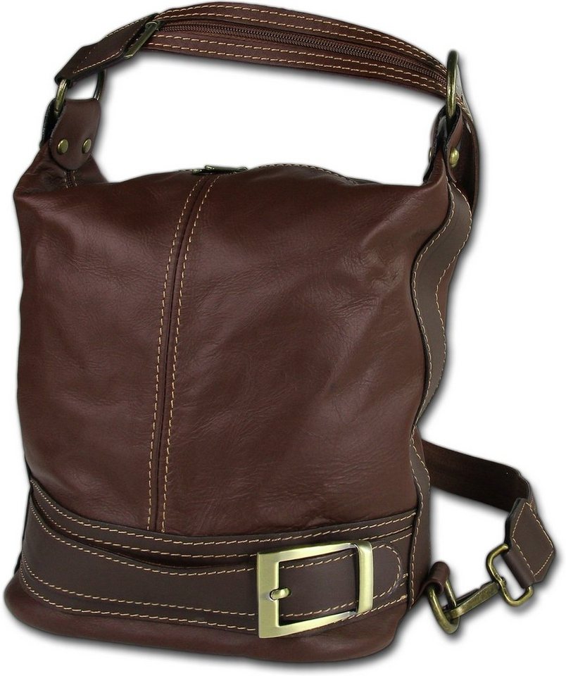 Toscanto Schultertasche Toscanto Damen Schultertasche Rucksack (Schultertasche, Schultertasche), Damen Tasche Echtes Leder braun, Made-In Italy von Toscanto