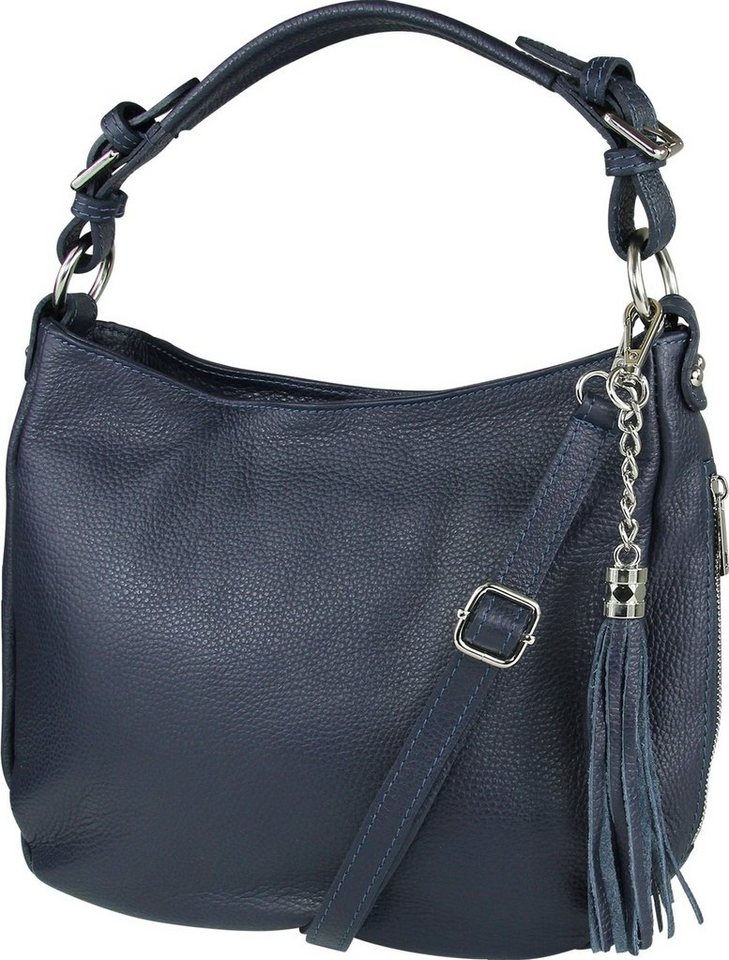 Toscanto Schultertasche Toscanto Damen Schultertasche Shopper (Schultertasche), Damen Schultertasche, Shopper Leder, blau, Größe ca. 30cm von Toscanto