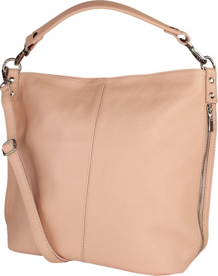 Toscanto Schultertasche Toscanto Damen Schultertasche Shopper (Schultertasche), Damen Schultertasche, Shopper Leder, rosa, Größe ca. 40cm von Toscanto