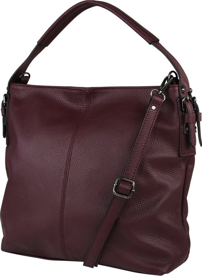 Toscanto Schultertasche Toscanto Damen Schultertasche Shopper (Schultertasche), Damen Schultertasche, Shopper Leder, rot, bordeaux, Größe ca. 34cm von Toscanto