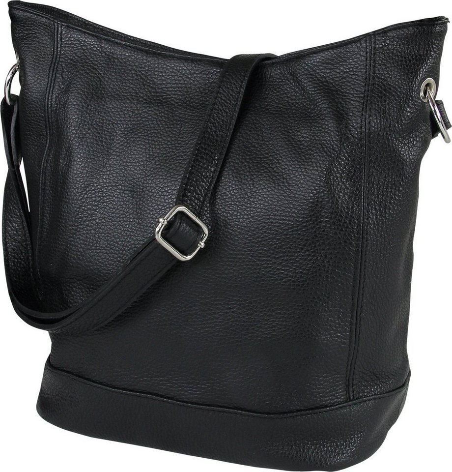 Toscanto Schultertasche Toscanto Damen Schultertasche Shopper (Schultertasche), Damen Schultertasche, Shopper Leder, schwarz, Größe ca. 37cm von Toscanto