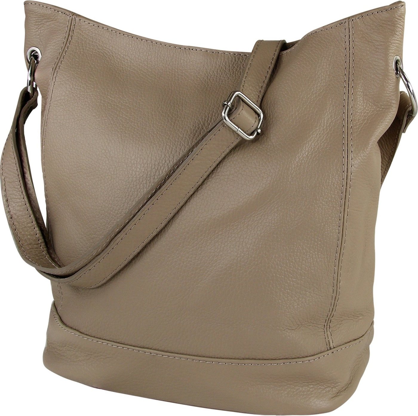 Toscanto Schultertasche Toscanto Damen Schultertasche Shopper (Schultertasche), Damen Schultertasche, Shopper Leder, taupe, beige, Größe ca. 37cm von Toscanto