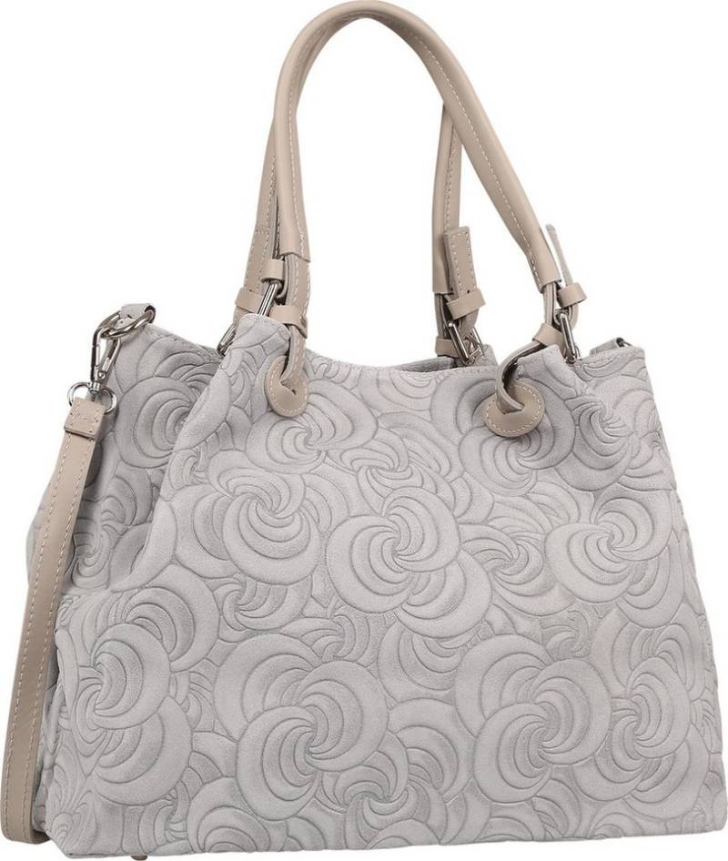 Toscanto Schultertasche Toscanto Damen Schultertasche Wildleder (Schultertasche), Damen Wildleder Schultertasche, grau ca. 36cm von Toscanto