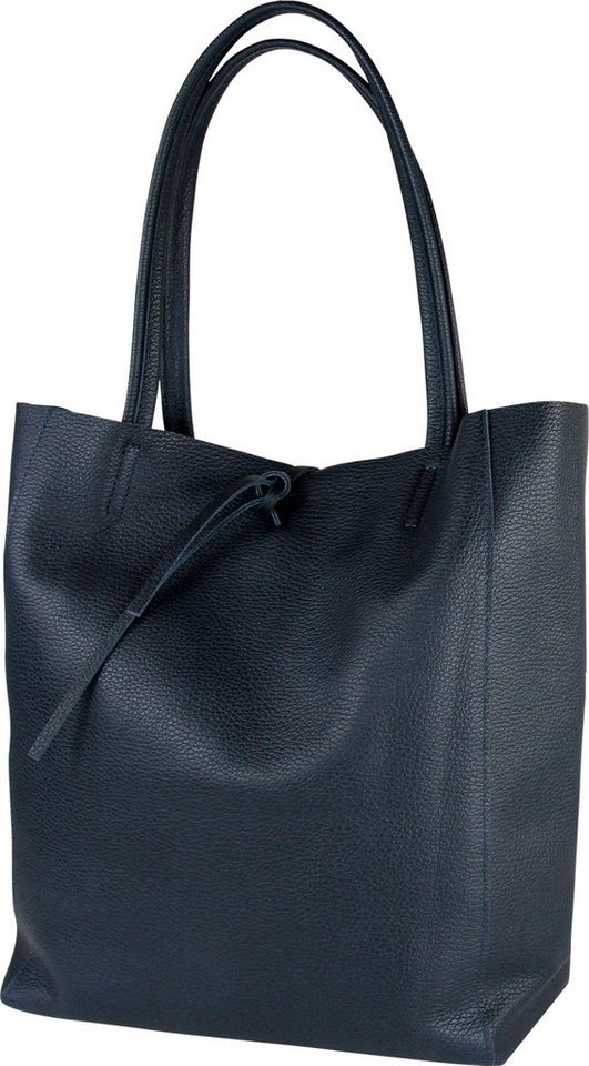 Toscanto Schultertasche Toscanto Damen Shopper Schultertasche (Shopper), Damen Shopper, Schultertasche Leder, blau, Größe ca. 30cm von Toscanto