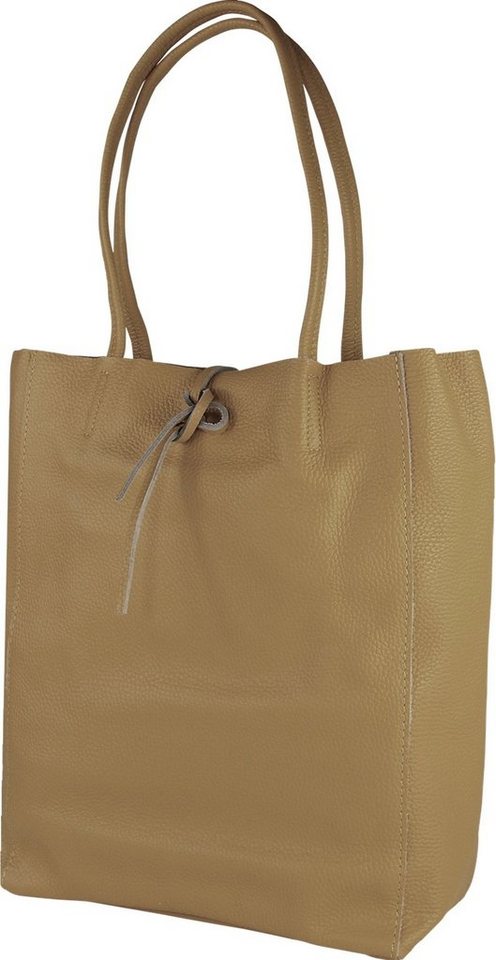 Toscanto Schultertasche Toscanto Damen Shopper Schultertasche (Shopper), Damen Shopper, Schultertasche Leder, braun, beige, Größe ca. 30cm von Toscanto