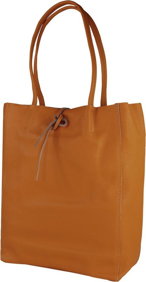 Toscanto Schultertasche Toscanto Damen Shopper Schultertasche (Shopper), Damen Shopper, Schultertasche Leder, braun, cognac, Größe ca. 30cm von Toscanto