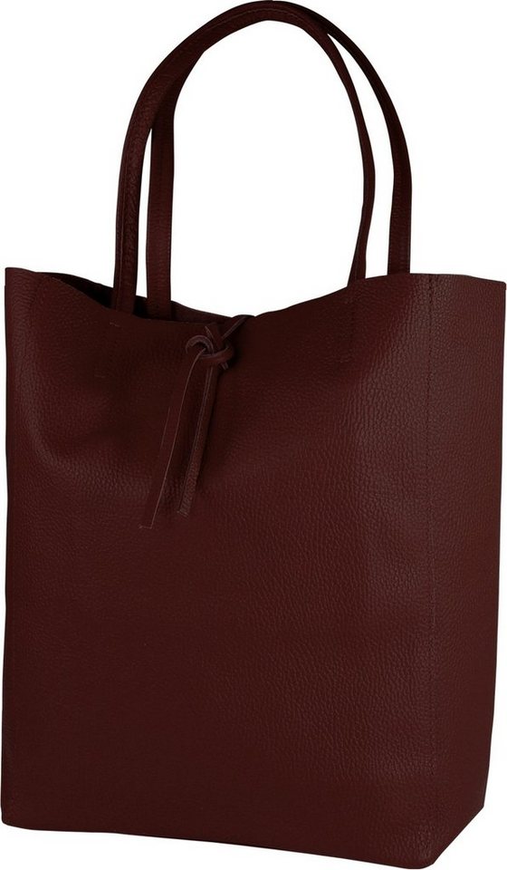 Toscanto Schultertasche Toscanto Damen Shopper Schultertasche (Shopper), Damen Shopper, Schultertasche Leder, rot, bordeaux, Größe ca. 30cm von Toscanto