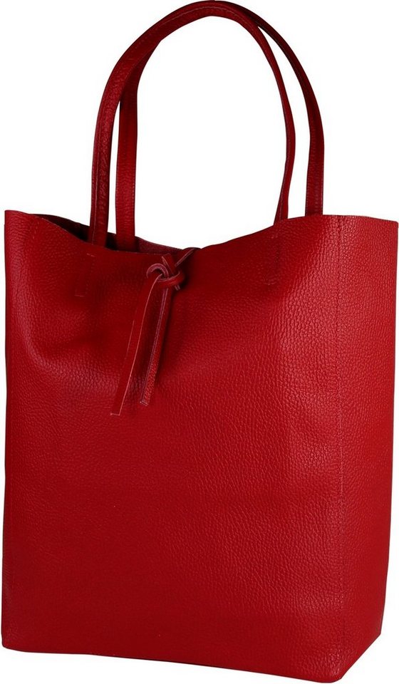 Toscanto Schultertasche Toscanto Damen Shopper Schultertasche (Shopper), Damen Shopper, Schultertasche Leder, rot, Größe ca. 30cm von Toscanto