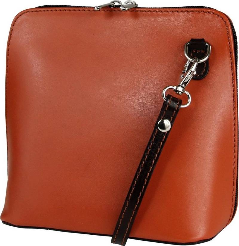 Toscanto Schultertasche Toscanto Damen Umhängetasche (Umhängetasche), Damen Leder Umhängetasche, Schultertasche, cognac, braun ca. 17cm von Toscanto