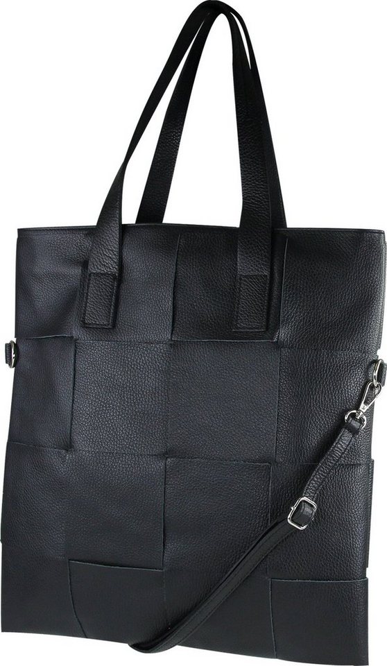 Toscanto Schultertasche Toscanto Damen Umhängetasche (Umhängetasche), Damen Umhängetasche, Schultertasche Leder, schwarz, Größe ca. 37cm von Toscanto