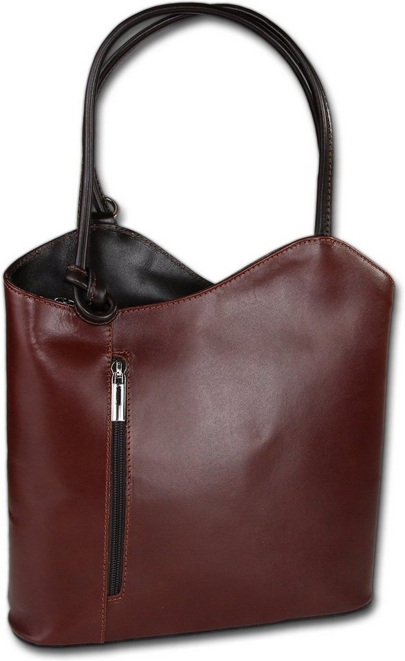 Toscanto Schultertasche Toscanto Schultertasche, Rucksack (Schultertasche, Schultertasche), Damen Tasche Echtes Leder braun, Made-In Italy von Toscanto