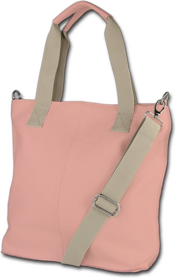 Toscanto Shopper Toscanto Damen Schultertasche Shopper (Schultertasche, Shopper), Damen Tasche Echtes Leder rosa, Made-In Italy von Toscanto