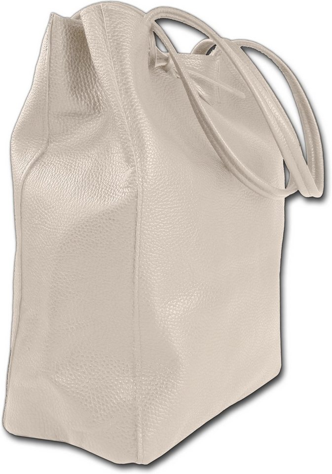 Toscanto Shopper Toscanto Damen Shopper Schultertasche (Shopper, Schultertasche), Damen Tasche Echtes Leder, Rindsleder beige, Made-In Italy von Toscanto