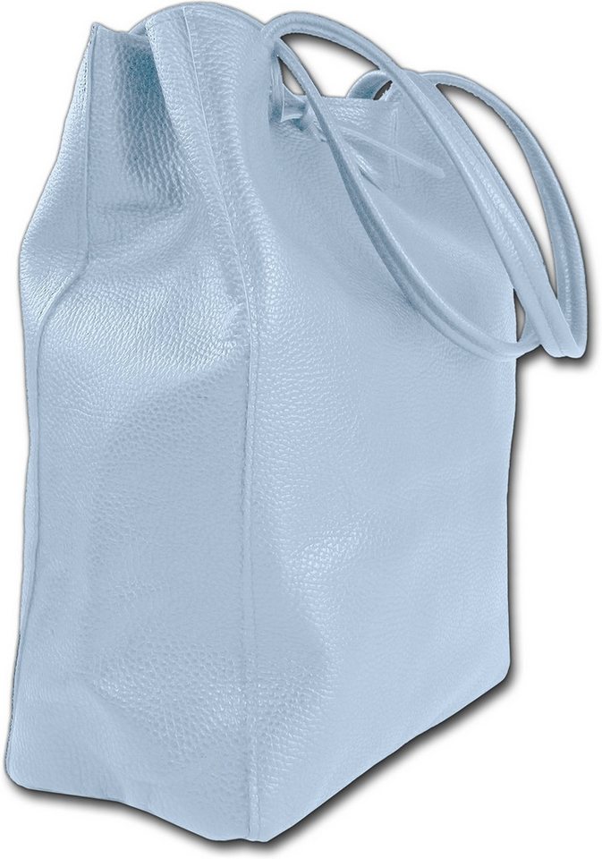 Toscanto Shopper Toscanto Damen Shopper Schultertasche (Shopper, Schultertasche), Damen Tasche Echtes Leder, Rindsleder hellblau, Made-In Italy von Toscanto