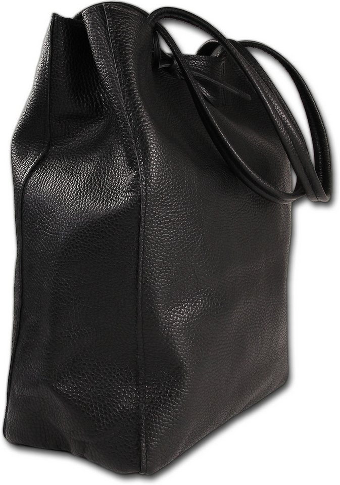 Toscanto Shopper Toscanto Damen Shopper Schultertasche (Shopper, Schultertasche), Damen Tasche Echtes Leder, Rindsleder schwarz, Made-In Italy von Toscanto