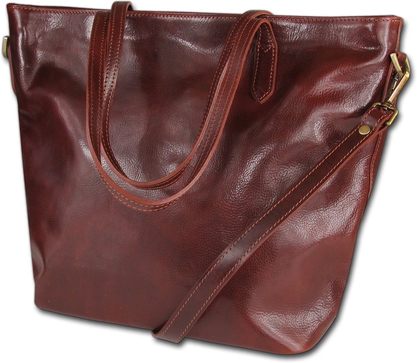 Toscanto Shopper Toscanto Schultertasche, Shopper, (Schultertasche, Shopper), Damen Tasche Echtes Leder braun, Made-In Italy von Toscanto