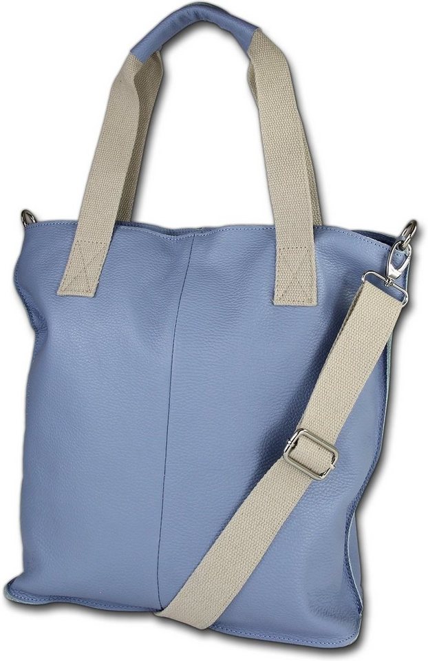 Toscanto Shopper Toscanto Schultertasche, Shopper (Schultertasche, Shopper), Damen Tasche Echtes Leder hellblau, Made-In Italy von Toscanto