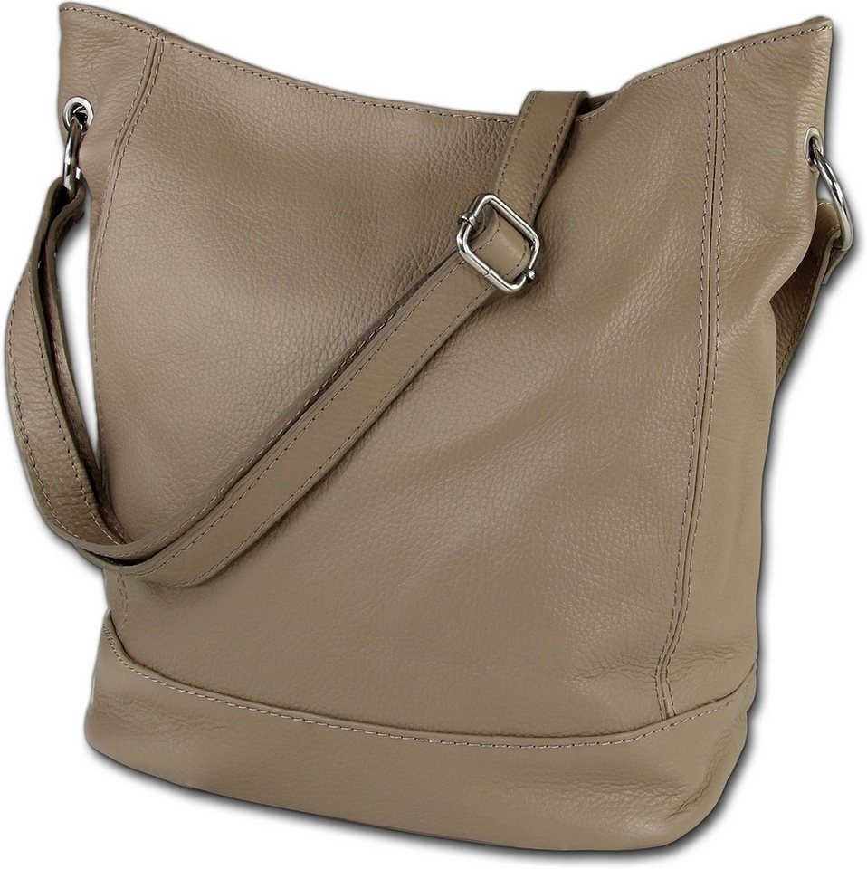 Toscanto Shopper Toscanto Schultertasche, Shopper (Schultertasche, Shopper), Damen Tasche Echtes Leder taupe, beige, Made-In Italy von Toscanto