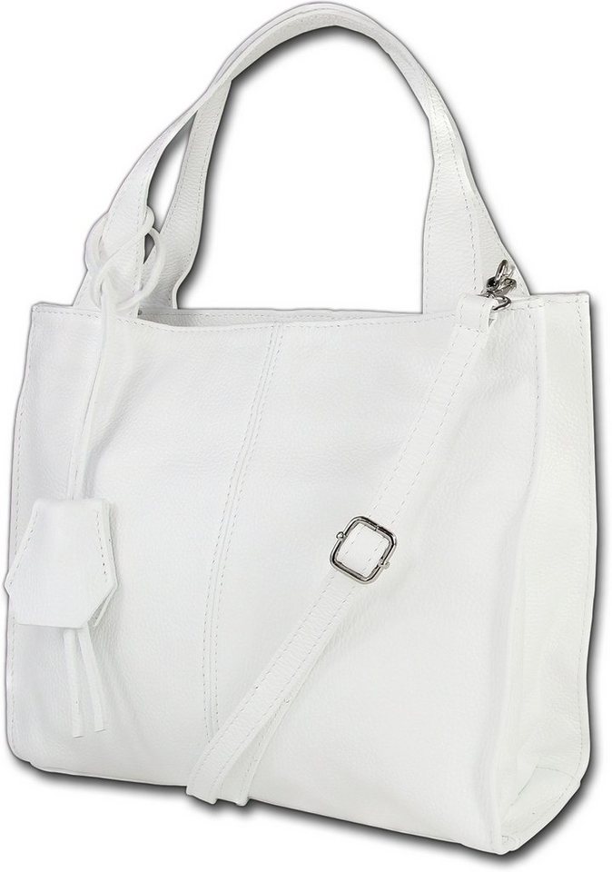 Toscanto Shopper Toscanto Schultertasche, Shopper (Schultertasche, Shopper), Damen Tasche Echtes Leder weiß, Made-In Italy von Toscanto