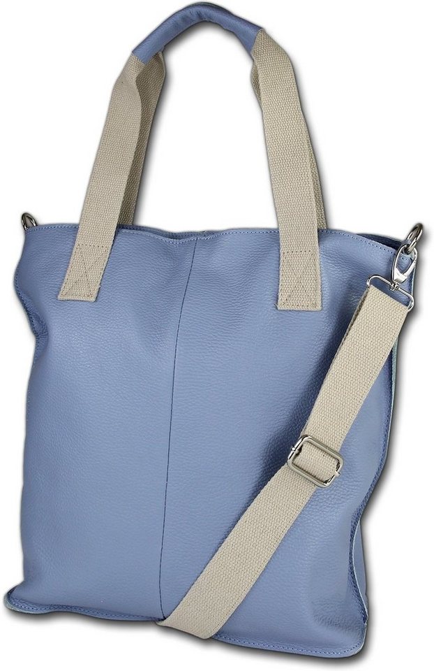 Toscanto Shopper Toscanto Schultertasche, Shopper (Shopper, Shopper), Damen Tasche Echtes Leder hellblau, Made-In Italy von Toscanto