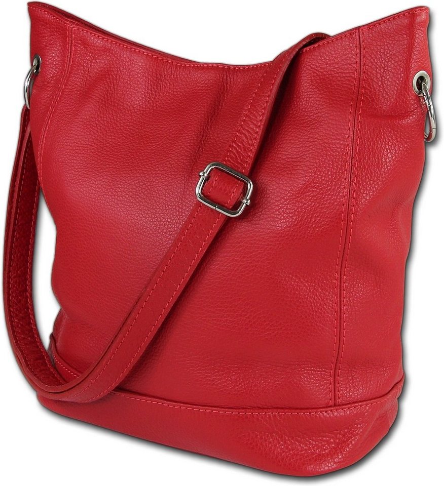 Toscanto Shopper Toscanto Schultertasche, Shopper (Shopper, Shopper), Damen Tasche Echtes Leder rot, Made-In Italy von Toscanto