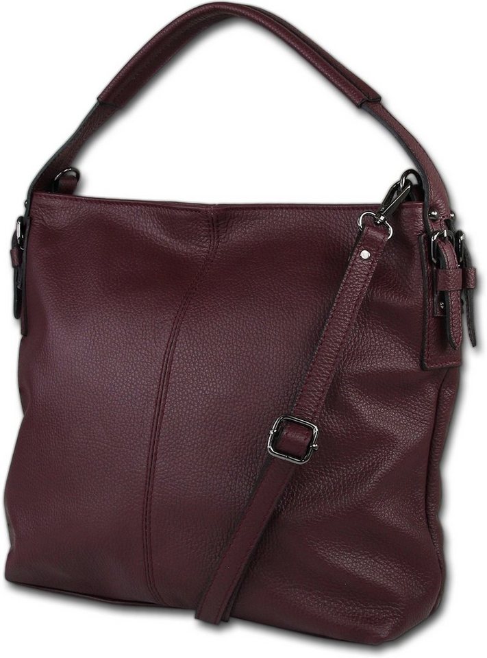 Toscanto Shopper Toscanto Schultertasche, Shopper (Shopper, Shopper), Damen Tasche Echtes Leder rot, bordeaux, Made-In Italy von Toscanto