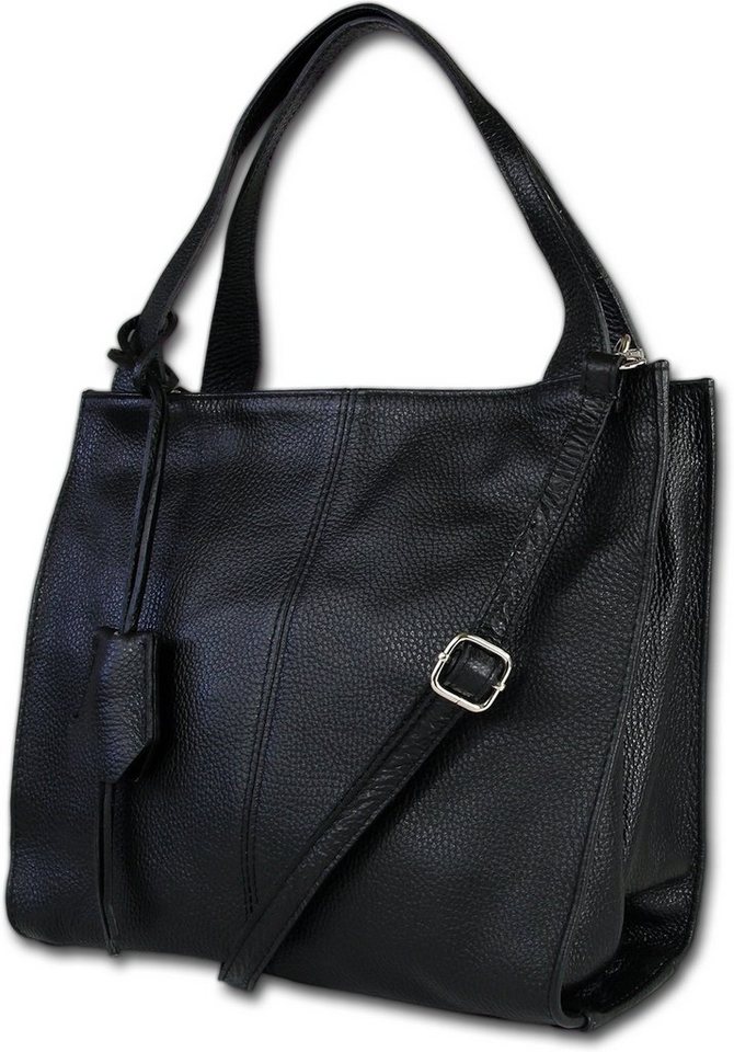 Toscanto Shopper Toscanto Schultertasche, Shopper (Shopper, Shopper), Damen Tasche Echtes Leder schwarz, Made-In Italy von Toscanto