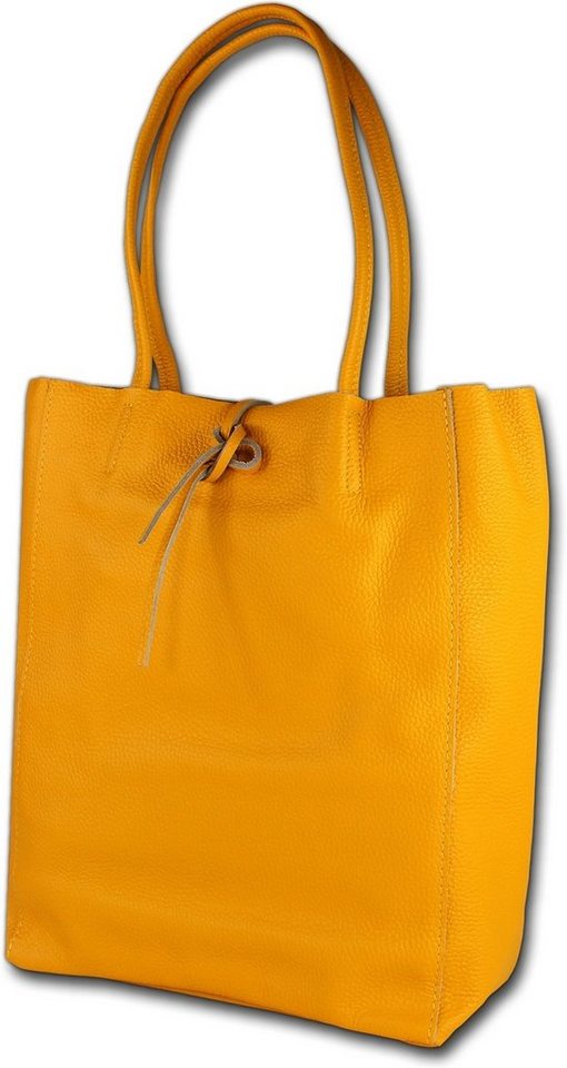 Toscanto Shopper Toscanto Shopper, Schultertasche (Shopper, Schultertasche), Damen Tasche Echtes Leder, Rindsleder gelb, Made-In Italy von Toscanto