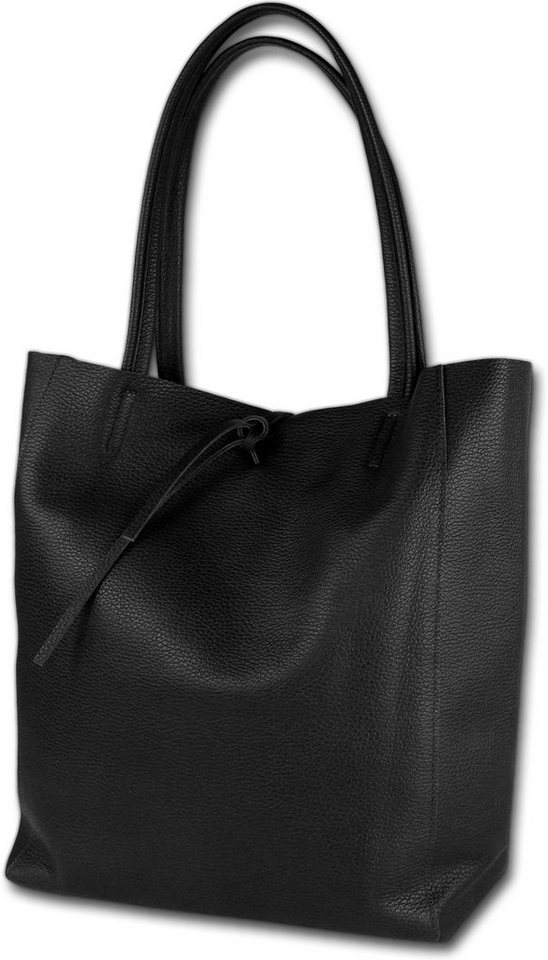 Toscanto Shopper Toscanto Shopper, Schultertasche (Shopper, Schultertasche), Damen Tasche Echtes Leder, Rindsleder schwarz, Made-In Italy von Toscanto