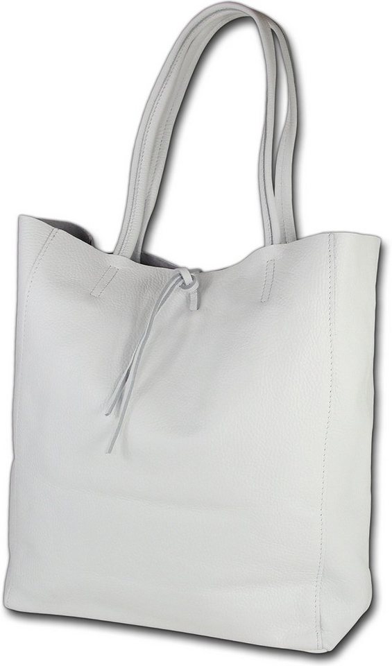 Toscanto Shopper Toscanto Shopper, Schultertasche (Shopper, Schultertasche), Damen Tasche Echtes Leder, Rindsleder weiß, Made-In Italy von Toscanto