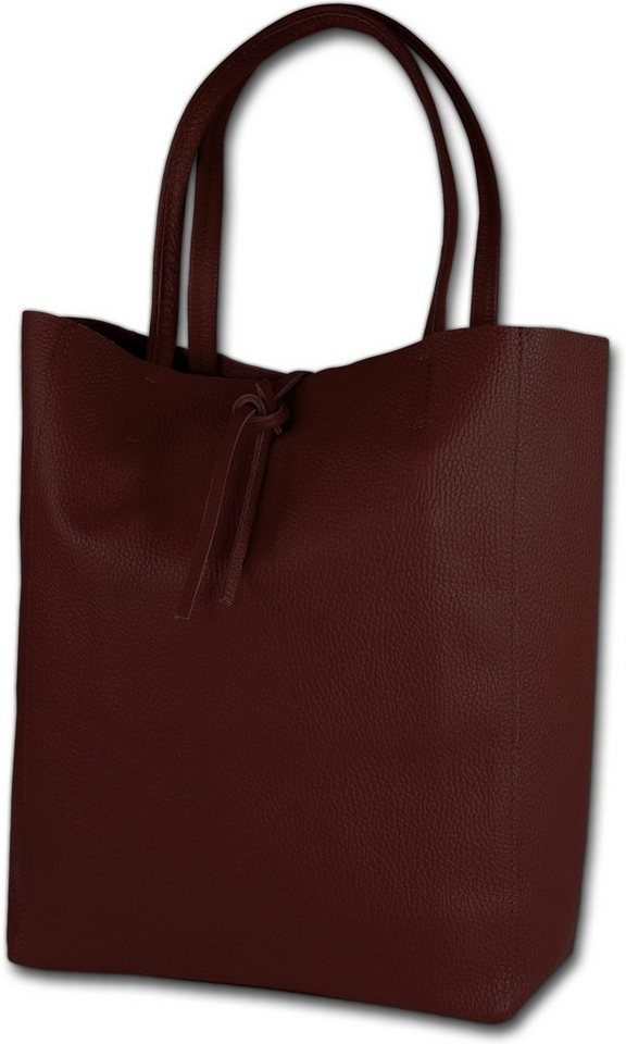 Toscanto Shopper Toscanto Shopper, Schultertasche (Shopper, Schultertasche), Damen Tasche Echtes Leder rot, bordeaux, Made-In Italy von Toscanto