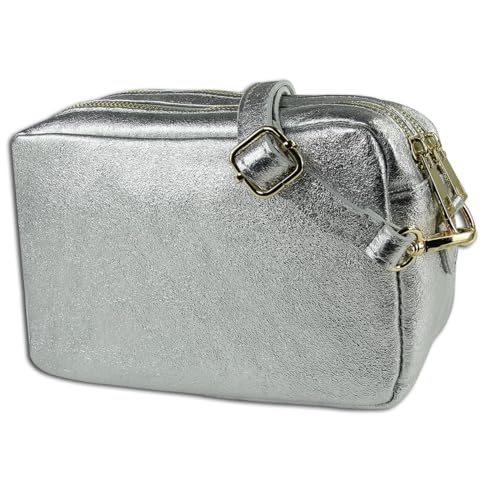 Toscanto Tasche silber Umhängetasche mittel 22x15x9cm OTT809UJ Leder Umhängetasche von Toscanto