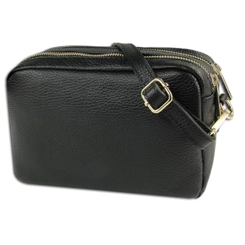 Toscanto Tasche schwarz Umhängetasche mittel 22x15x9cm OTT809US Leder Umhängetasche von Toscanto