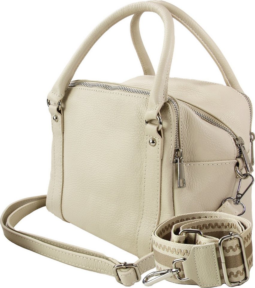 Toscanto Umhängetasche Toscanto Damen Jugend Umhängetasche (Umhängetasche), Damen, Jugend Umhängetasche, Citytasche Leder, beige ca 22cm x 20cm von Toscanto