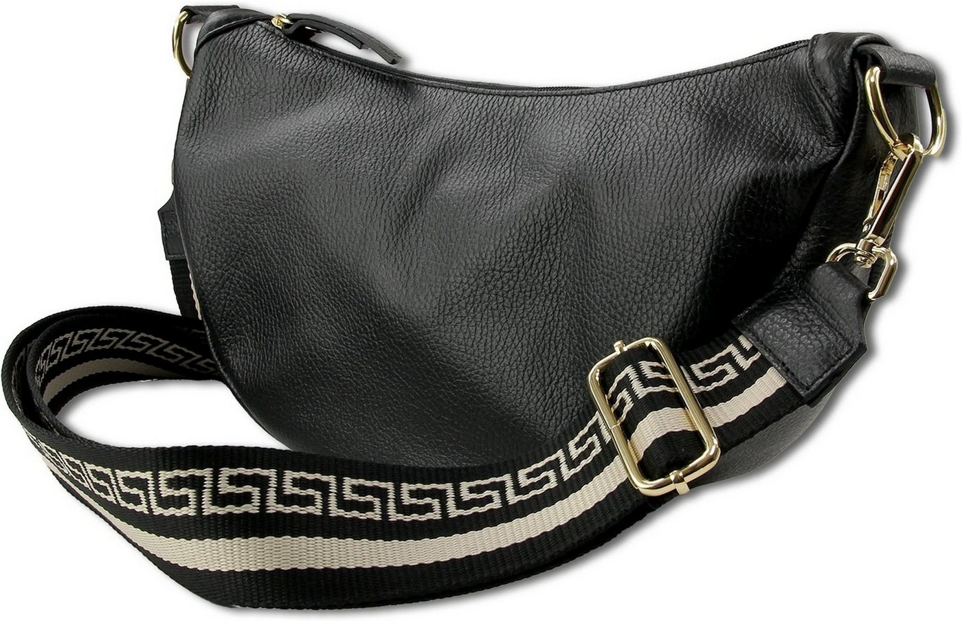 Toscanto Umhängetasche Toscanto Damen Jugend Umhängetasche (Umhängetasche, Umhängetasche), Damen, Jugend Tasche Echtes Leder schwarz, Made-In Italy ca. 33cm von Toscanto