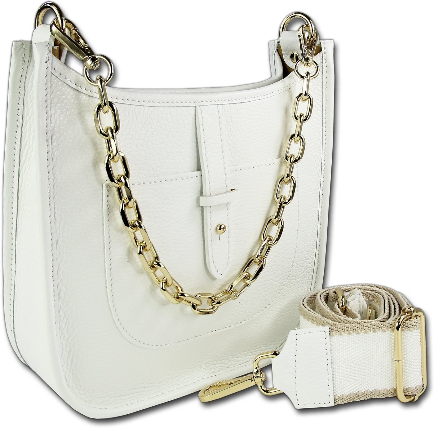 Toscanto Umhängetasche Toscanto Damen Jugend Umhängetasche (Umhängetasche, Umhängetasche), Damen, Jugend Tasche Echtes Leder weiß, Made-In Italy von Toscanto