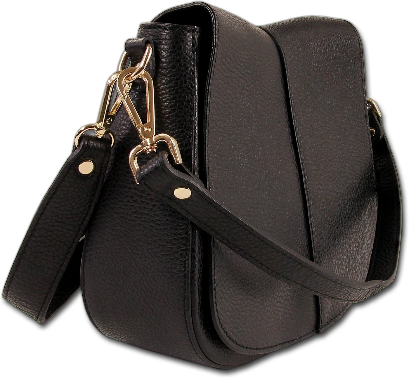 Toscanto Umhängetasche Toscanto Damen Schultertasche (Schultertasche, Umhängetasche), Damen Tasche Echtes Leder schwarz, Made-In Italy von Toscanto