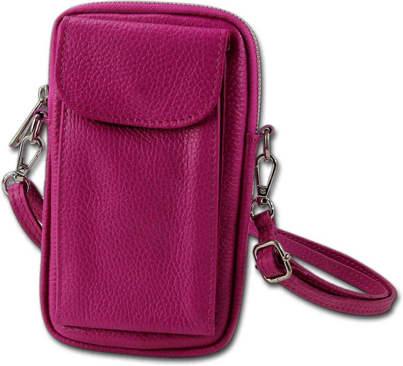 Toscanto Umhängetasche Toscanto Damen Umhängetasche Handtasche (Handtasche, Handtasche), Damen Tasche Echtes Leder pink, Made-In Italy ca. 12cm von Toscanto