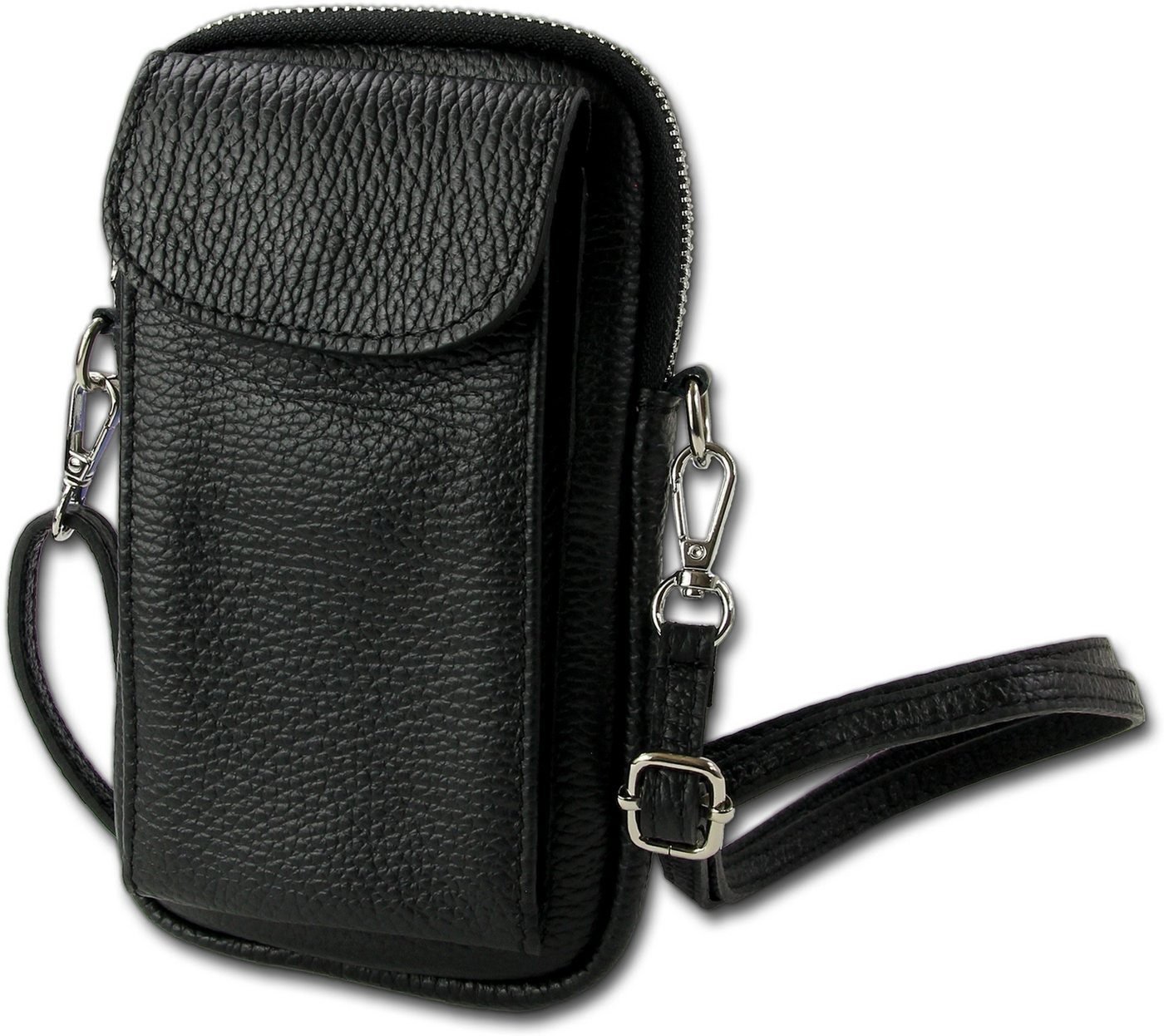 Toscanto Umhängetasche Toscanto Damen Umhängetasche Handtasche (Umhängetasche, Handtasche), Damen Tasche Echtes Leder schwarz, Made-In Italy ca. 12cm von Toscanto