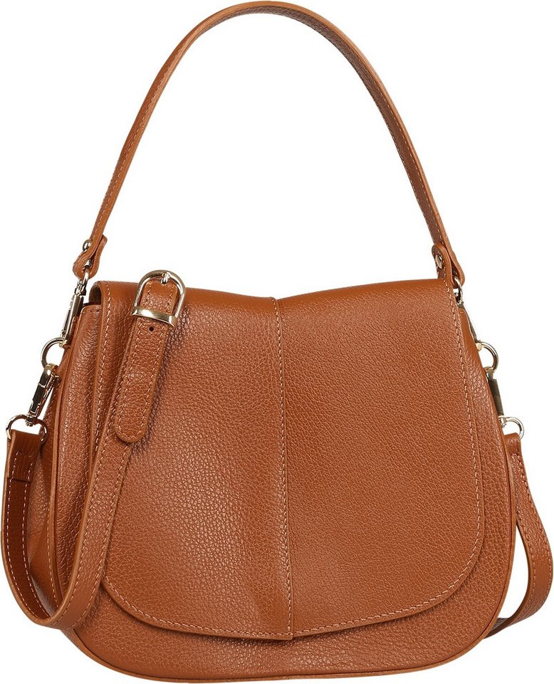 Toscanto Umhängetasche Toscanto Damen Umhängetasche Leder (Umhängetasche), Damen Leder Umhängetasche, braun ca. 27cm von Toscanto
